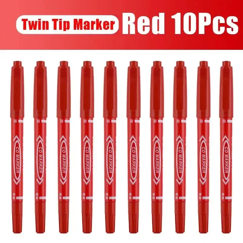 Buy The Best By Artsulli - Art is Long Life Short - 5/10 Pcs Twin Tip Permanent Marker Black/Blue/Red Oil Pen Fine Nid Ink Stationery