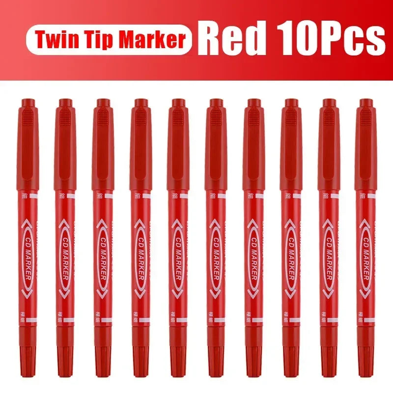 Buy The Best By Artsulli - Art is Long Life Short - 5/10 Pcs Twin Tip Permanent Marker Black/Blue/Red Oil Pen Fine Nid Ink Stationery