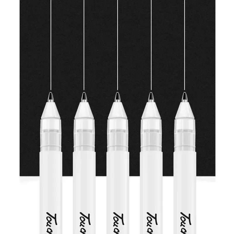 Buy The Best By Artsulli - Art is Long Life Short - 5pcs White Gelly Roll Gel Pen 0.8mm Highlight Marker Drawing Painting Journaling Ink