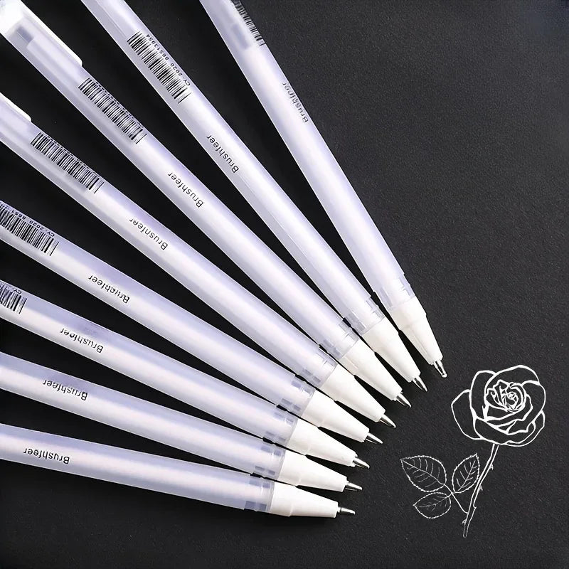 Buy The Best By Artsulli - Art is Long Life Short - 5pcs White Gelly Roll Gel Pen 0.8mm Highlight Marker Drawing Painting Journaling Ink