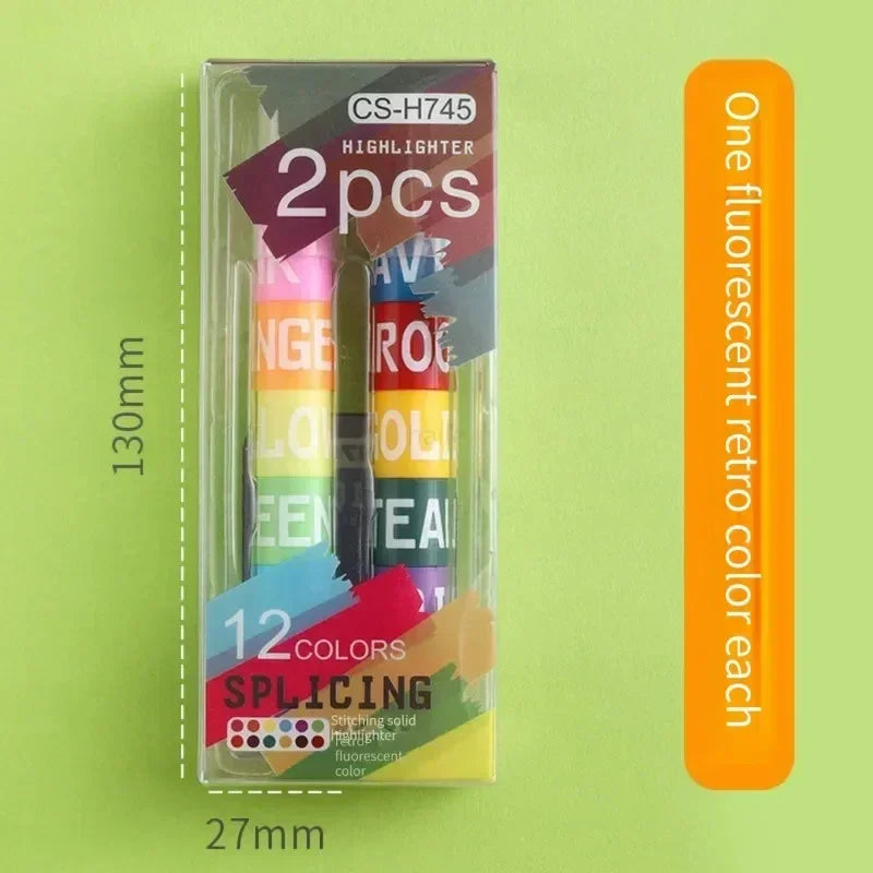 Buy The Best By Artsulli - Art is Long Life Short - 6/12pcs/set Colors Rainbow Mini Splicing Pastel Gel Highlighter Markers Pen Office