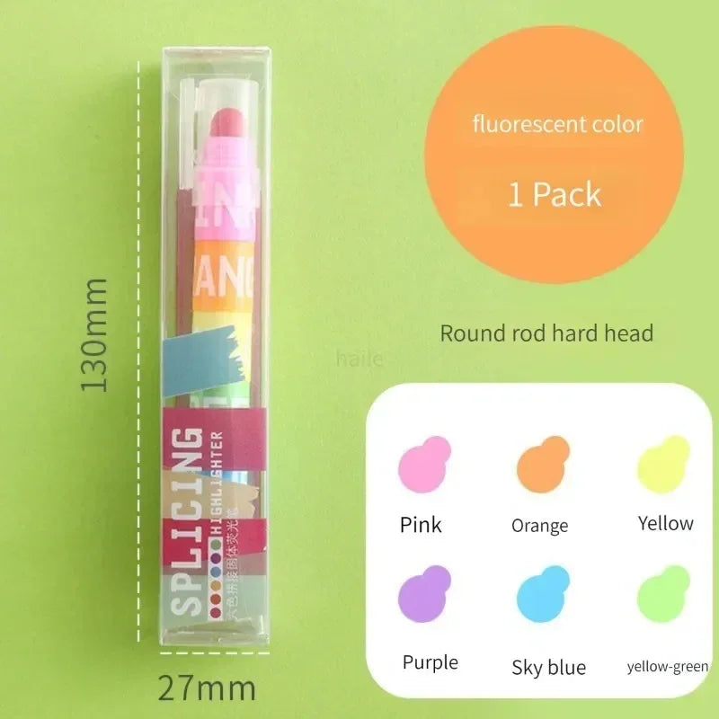 Buy The Best By Artsulli - Art is Long Life Short - 6/12pcs/set Colors Rainbow Mini Splicing Pastel Gel Highlighter Markers Pen Office