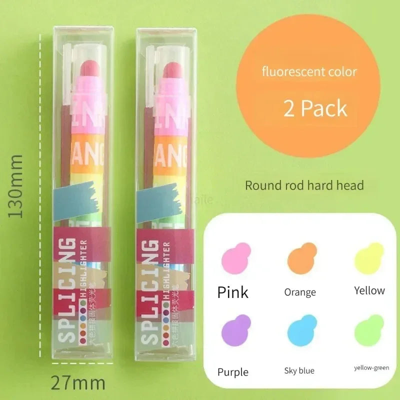 Buy The Best By Artsulli - Art is Long Life Short - 6/12pcs/set Colors Rainbow Mini Splicing Pastel Gel Highlighter Markers Pen Office