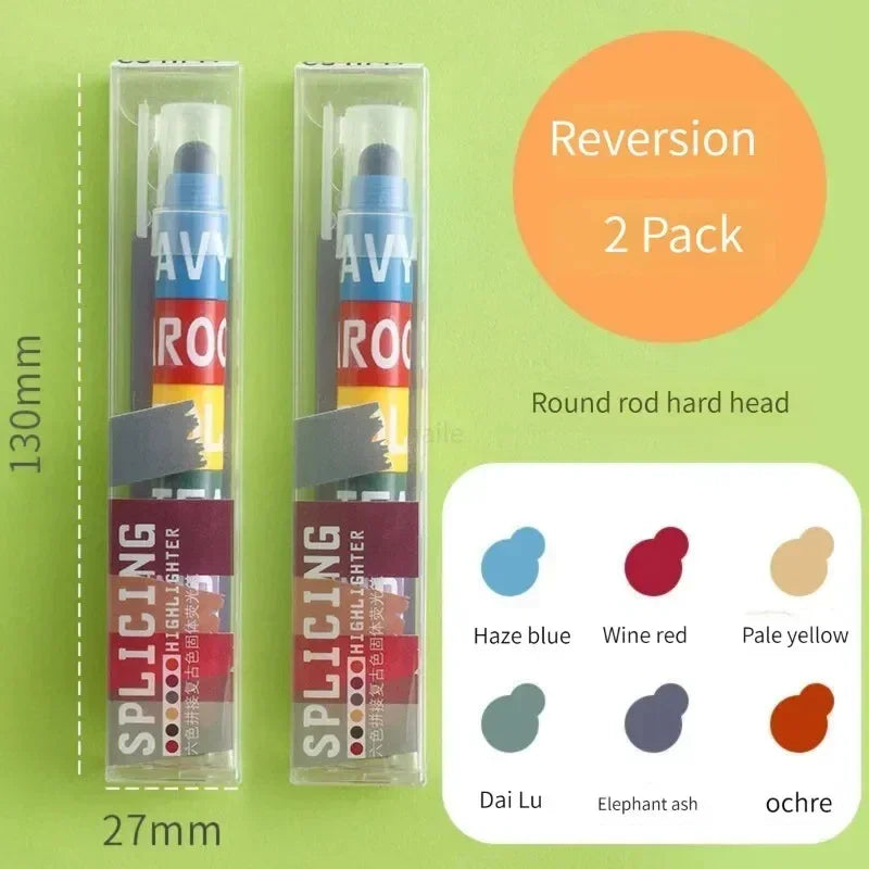 Buy The Best By Artsulli - Art is Long Life Short - 6/12pcs/set Colors Rainbow Mini Splicing Pastel Gel Highlighter Markers Pen Office