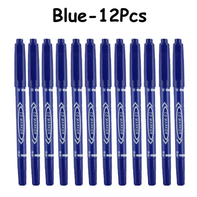 Buy The Best By Artsulli - Art is Long Life Short - 6/12Pcs Twin Tip Permanent Marker Black/Blue/Red Oil Pen Fine Nid Ink Stationery School