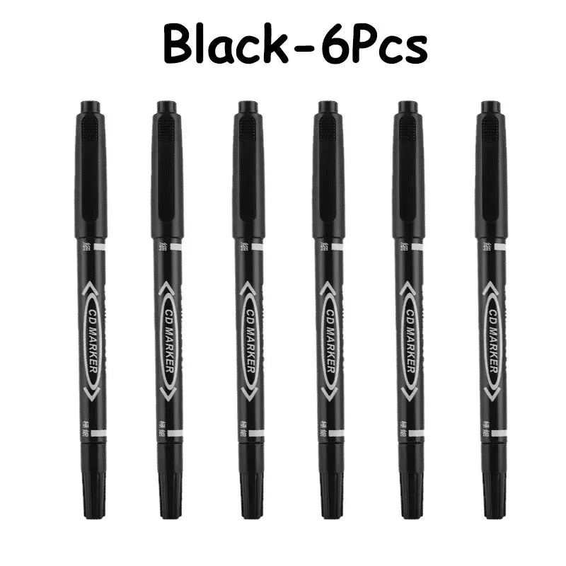 Buy The Best By Artsulli - Art is Long Life Short - 6/12Pcs Twin Tip Permanent Marker Black/Blue/Red Oil Pen Fine Nid Ink Stationery School