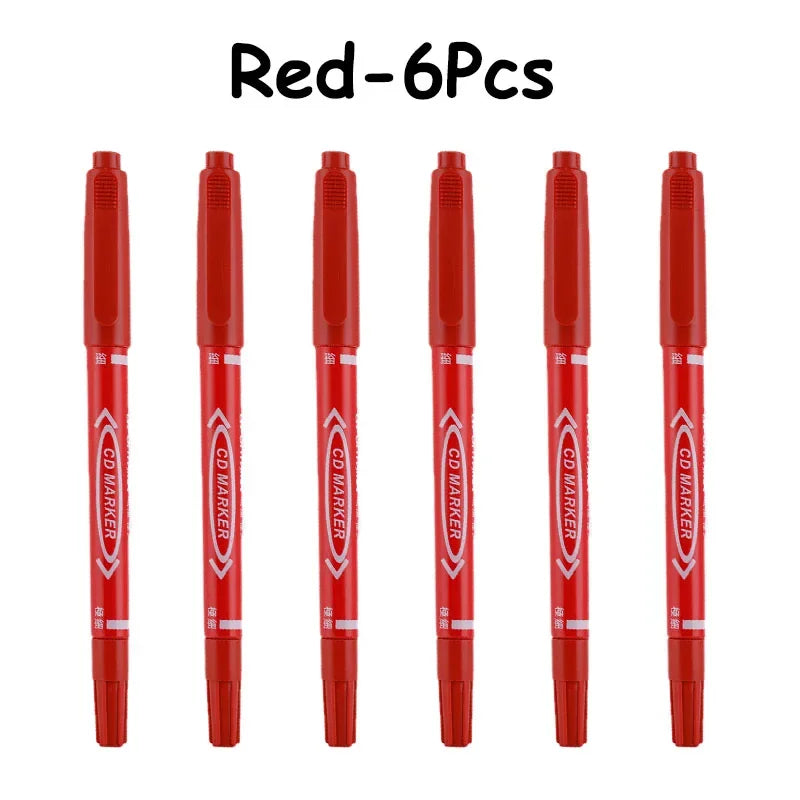 Buy The Best By Artsulli - Art is Long Life Short - 6/12Pcs Twin Tip Permanent Marker Black/Blue/Red Oil Pen Fine Nid Ink Stationery School