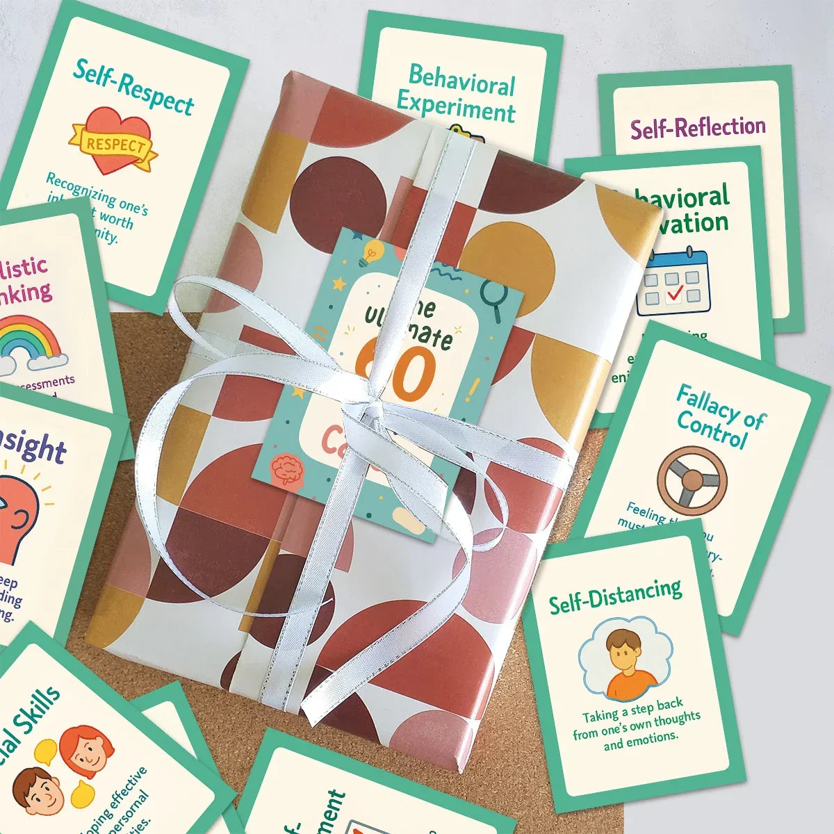 Buy The Best By Artsulli - Art is Long Life Short - 60pcs Cognitive Behavioral Therapy Cards,Cartoon Illustration,Mindfulness