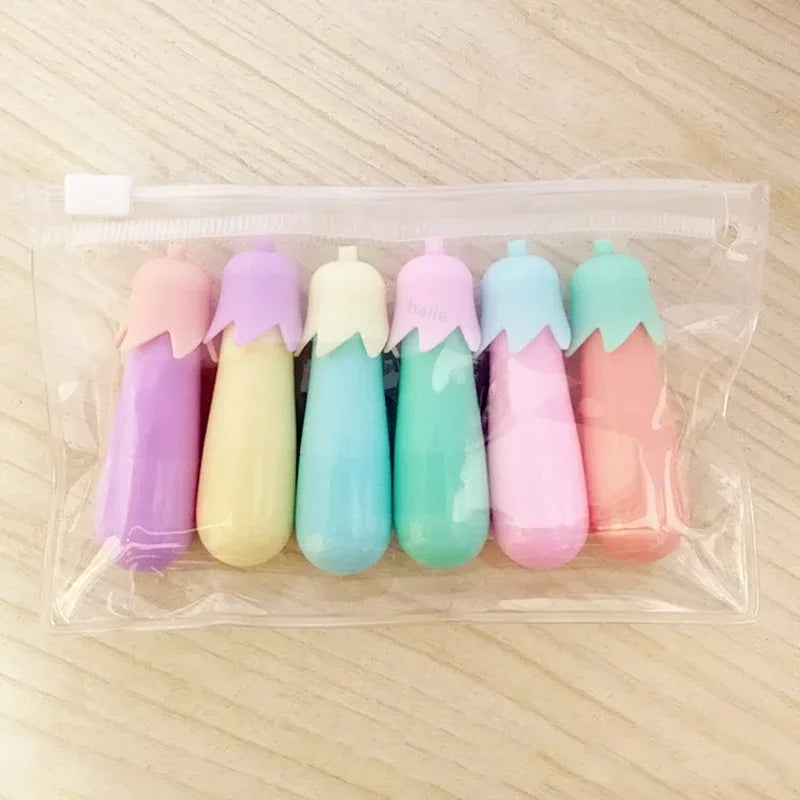Buy The Best By Artsulli - Art is Long Life Short - 6Pcs Kawaii Mini Pills Highlighter Pen Set Cute Funny Smiling Face Fluorescent Marker