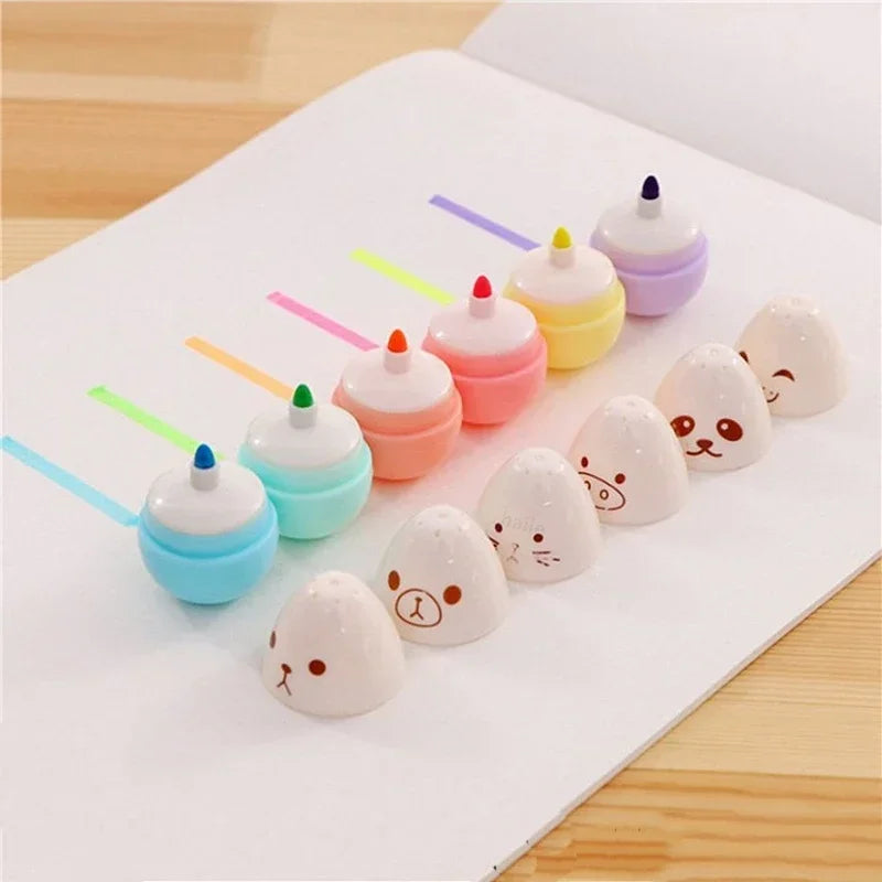 Buy The Best By Artsulli - Art is Long Life Short - 6Pcs Kawaii Mini Pills Highlighter Pen Set Cute Funny Smiling Face Fluorescent Marker