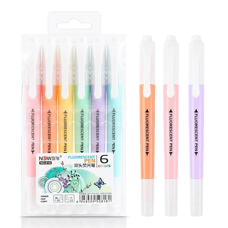 Buy The Best By Artsulli - Art is Long Life Short - 6Pcs/Set Double Head Fluorescent Highlighter Pen Markers Pastel Drawing for Student