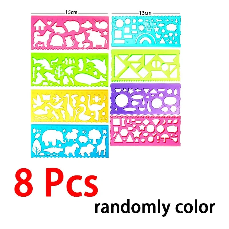 Buy The Best By Artsulli - Art is Long Life Short - Animal Geometry Multifunctional Hollow Rulers Drafting Tools School Painting Supplies