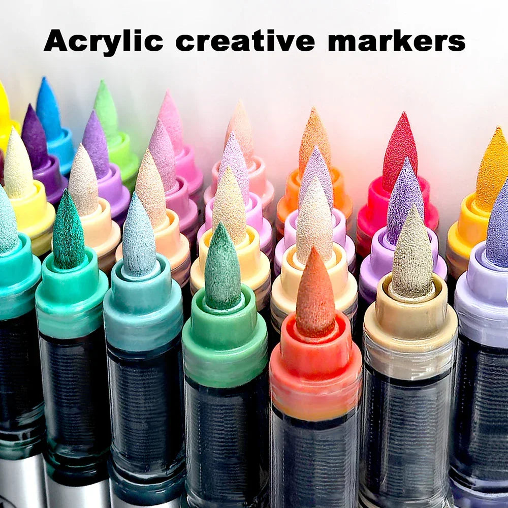 Buy The Best By Artsulli - Art is Long Life Short - Borrence Acrylic Brush Markers Set 10Pcs/Box 120 Colors Soft Head School Supplies