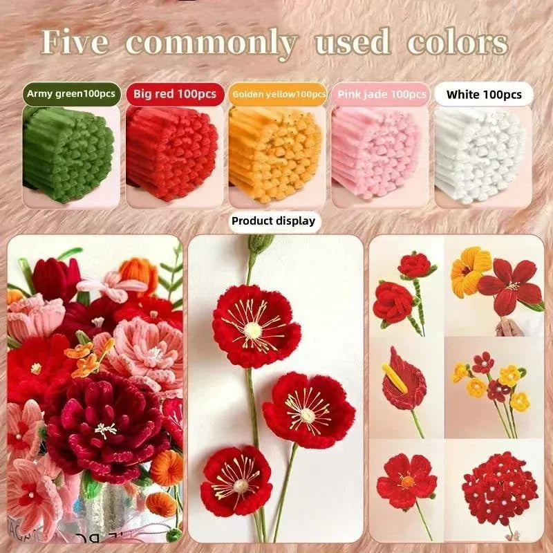 Buy The Best By Artsulli - Art is Long Life Short - Chenille Stems 30cm Pipe Cleaners Craft Supplies DIY Handmade Flower Making - 2026