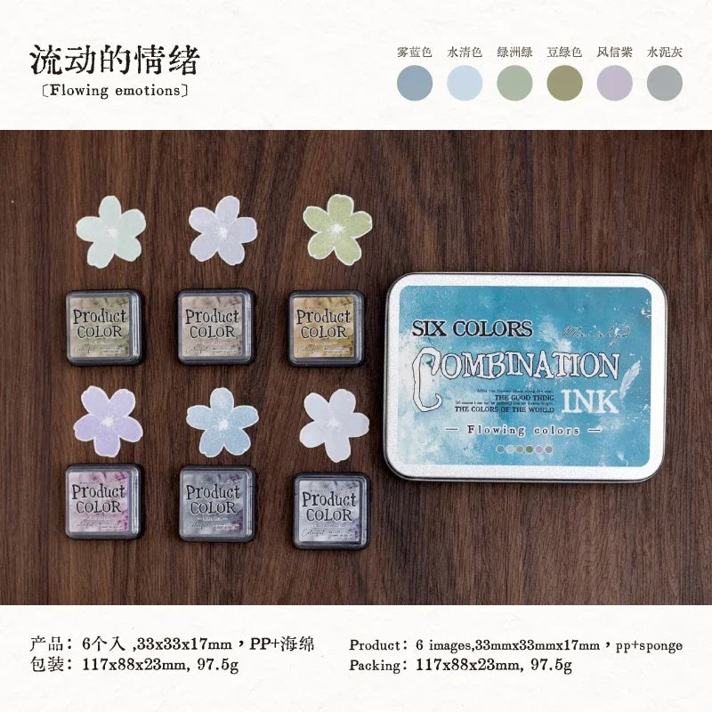 Buy The Best By Artsulli - Art is Long Life Short - Colorful Multi-Color Ink Pad Set 6-Piece - Pads for Rubber Stamps Stampers School