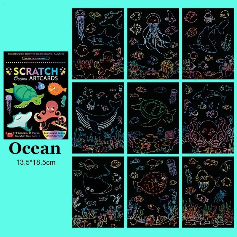 Buy The Best By Artsulli - Art is Long Life Short - Colorful Scratch Paper Drawing Template Office Educational Supplies Teaching Aids