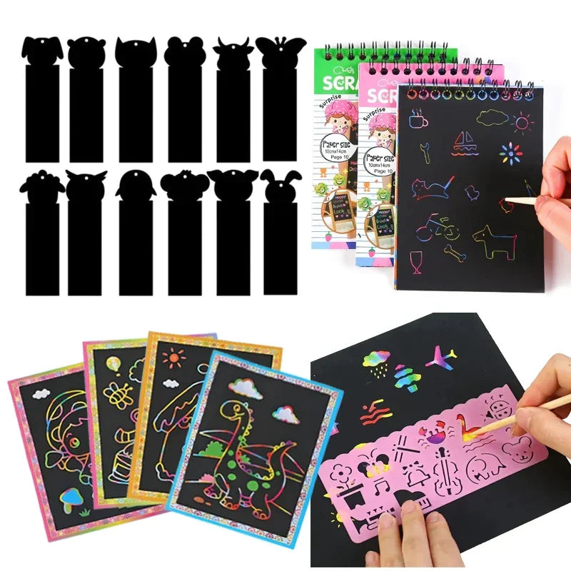 Buy The Best By Artsulli - Art is Long Life Short - Colorful Scratch Paper Drawing Template Office Educational Supplies Teaching Aids