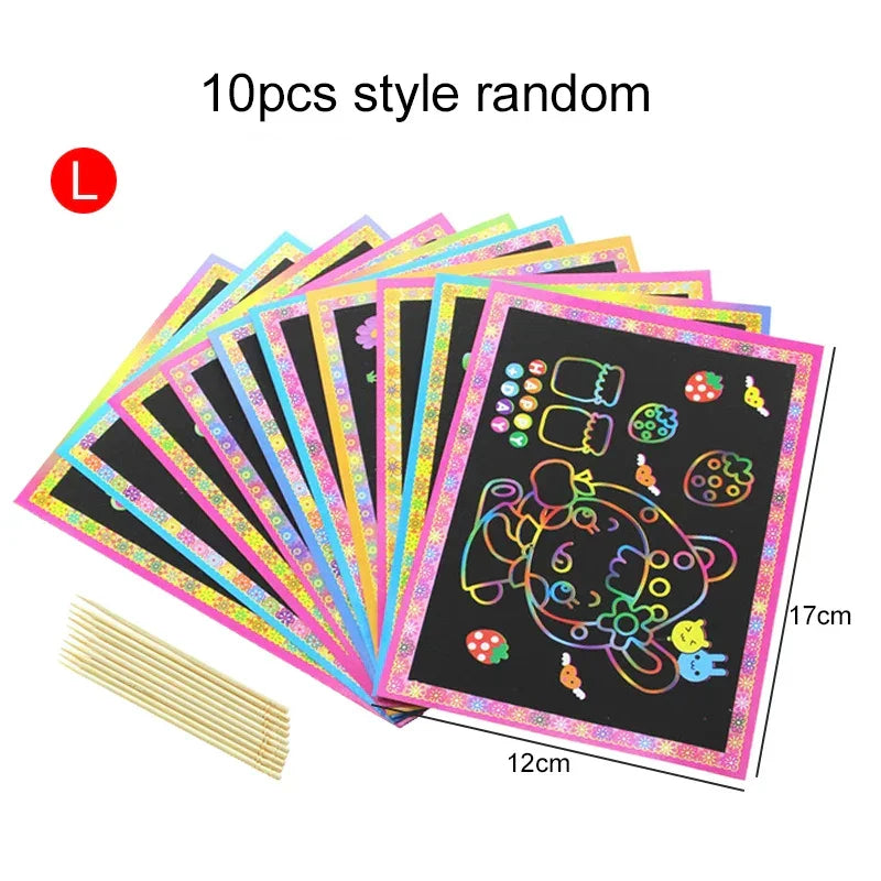 Buy The Best By Artsulli - Art is Long Life Short - Colorful Scratch Paper Drawing Template Office Educational Supplies Teaching Aids