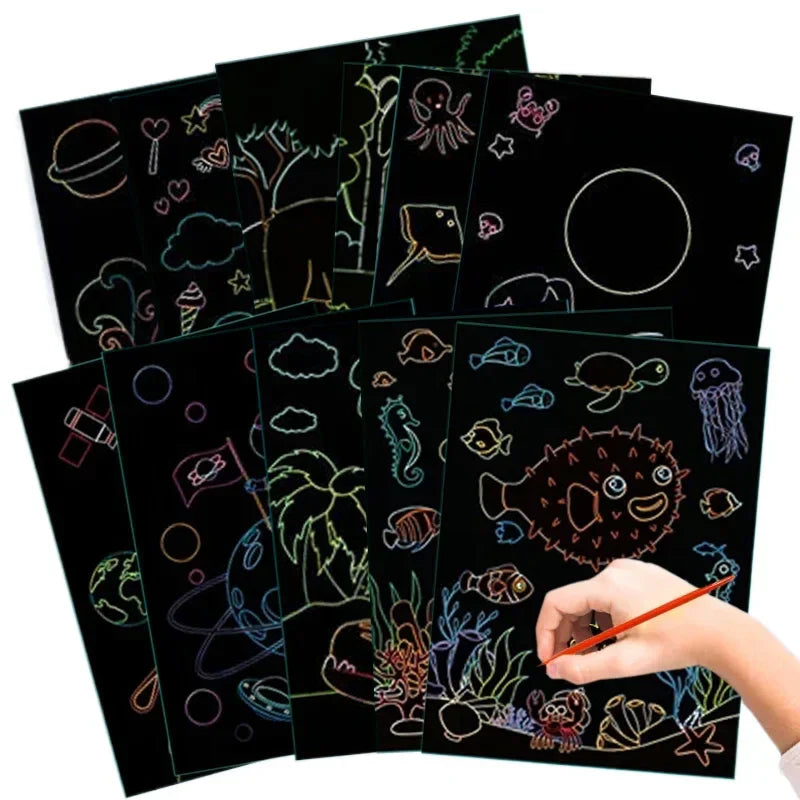 Buy The Best By Artsulli - Art is Long Life Short - Colorful Scratch Paper Drawing Template Office Educational Supplies Teaching Aids