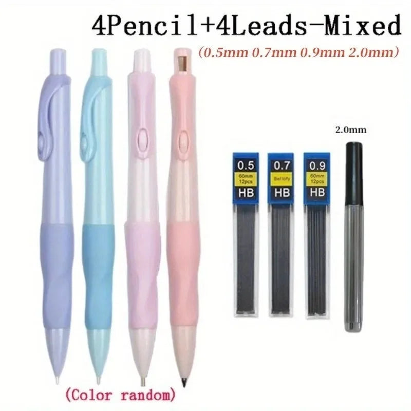 Buy The Best By Artsulli - Art is Long Life Short - Comfortable Grip Mechanical Pencil Set 0.5/0.7/0.9/2.0MM Leads 2B Writing Office
