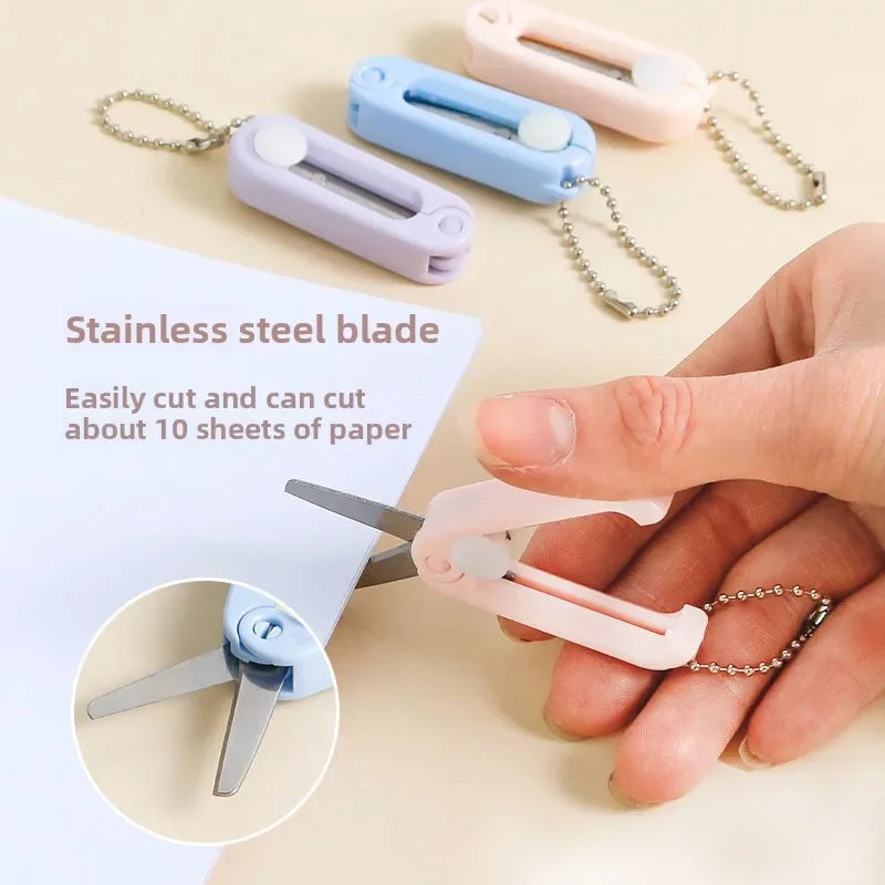 Buy The Best By Artsulli - Art is Long Life Short - Creative Mini Portable Folding Scissors Morandi Simple Paper-Cutting Tool Stationary
