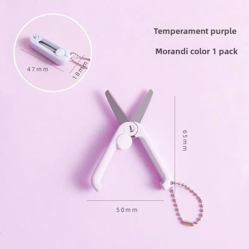 Buy The Best By Artsulli - Art is Long Life Short - Creative Mini Portable Folding Scissors Morandi Simple Paper-Cutting Tool Stationary