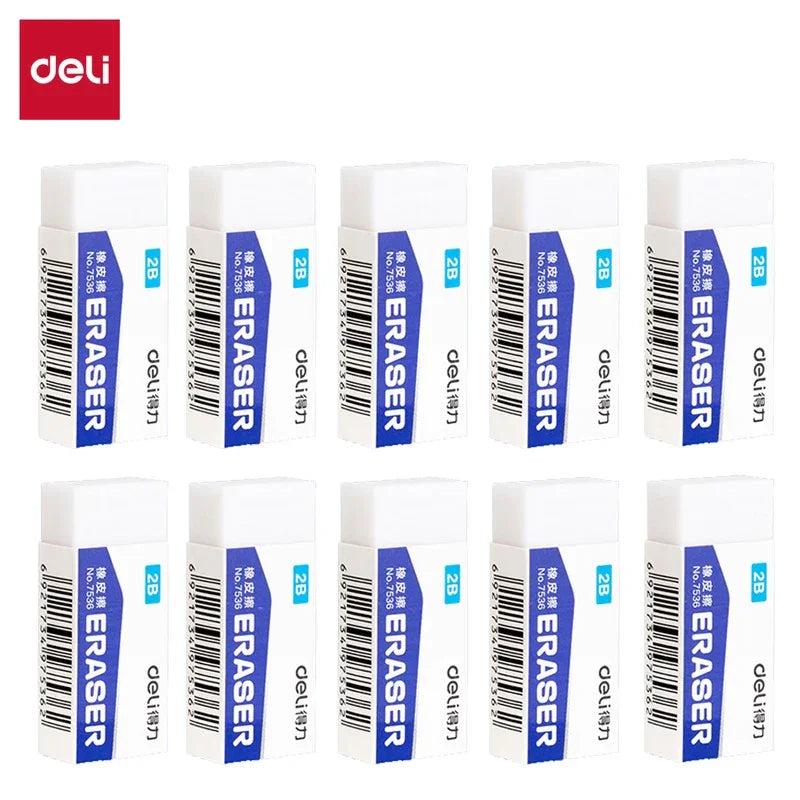 Buy The Best By Artsulli - Art is Long Life Short - Deli 2B White Erasers Soft PVC Mess-Free Clean Rubber for Pencils Exam Office School