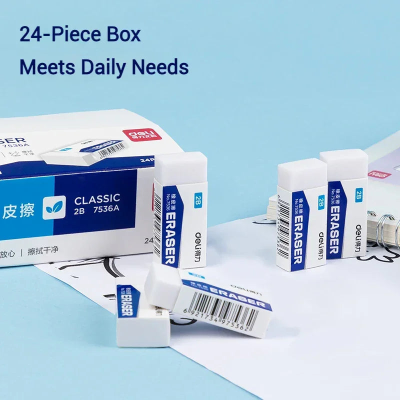 Buy The Best By Artsulli - Art is Long Life Short - Deli 2B White Erasers Soft PVC Mess-Free Clean Rubber for Pencils Exam Office School