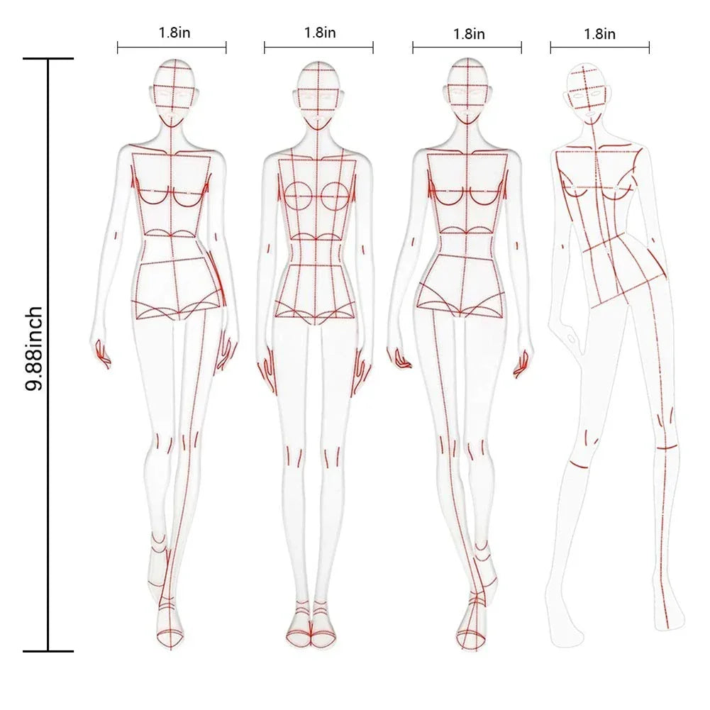 Buy The Best By Artsulli - Art is Long Life Short - Fashion Illustration Rulers Sketching Templates Ruler Sewing Humanoid Patterns Design