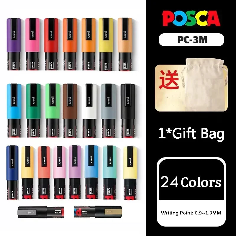 Buy The Best By Artsulli - Art is Long Life Short - Japan Uni POSCA Marker Pen Set Acrylic Graffiti Drawing Permanent Waterproof Children’s
