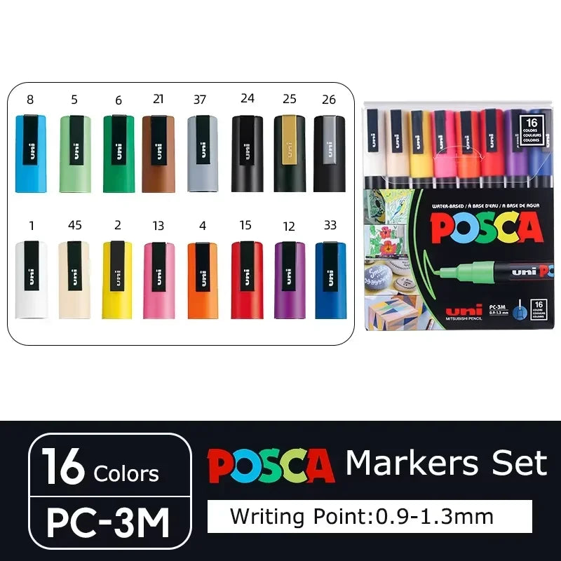 Buy The Best By Artsulli - Art is Long Life Short - Japan Uni POSCA Marker Pen Set Acrylic Graffiti Drawing Permanent Waterproof Children’s