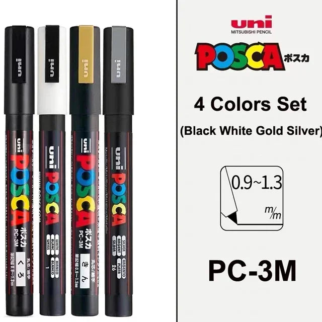 Buy The Best By Artsulli - Art is Long Life Short - Japan Uni POSCA Marker Pen Set Acrylic Graffiti Drawing Permanent Waterproof Children’s