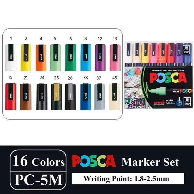 Buy The Best By Artsulli - Art is Long Life Short - Japan Uni POSCA Marker Pen Set Acrylic Graffiti Drawing Permanent Waterproof Children’s