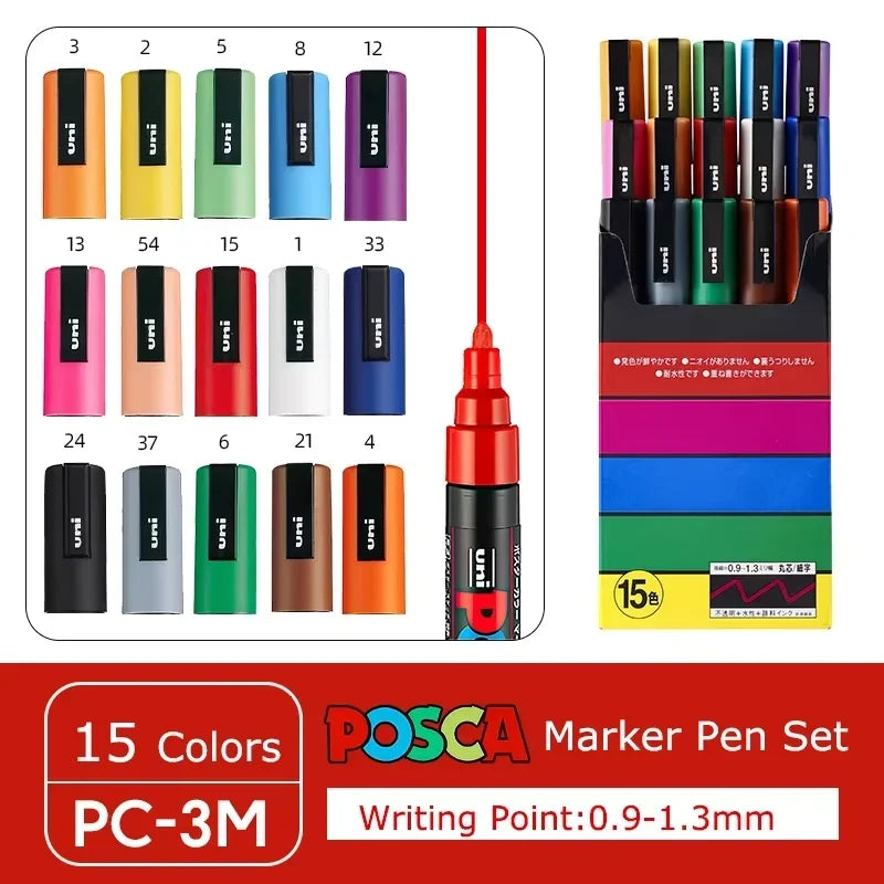 Buy The Best By Artsulli - Art is Long Life Short - Japan Uni POSCA Marker Pen Set Acrylic Graffiti Drawing Permanent Waterproof Children’s