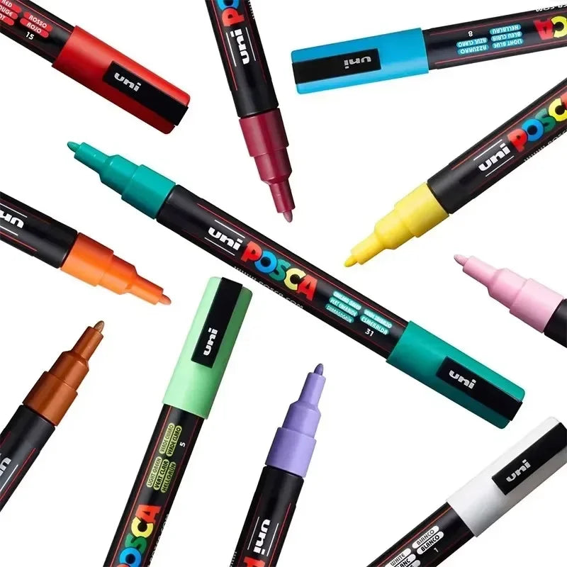 Buy The Best By Artsulli - Art is Long Life Short - Japan Uni POSCA Marker Pen Set Acrylic Graffiti Drawing Permanent Waterproof Children’s
