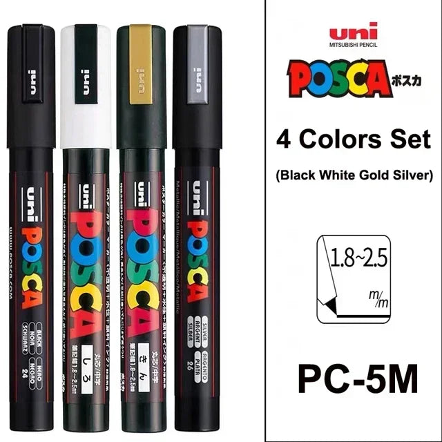 Buy The Best By Artsulli - Art is Long Life Short - Japan Uni POSCA Marker Pen Set Acrylic Graffiti Drawing Permanent Waterproof Children’s