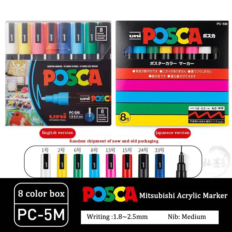 Buy The Best By Artsulli - Art is Long Life Short - Japan Uni POSCA Marker Pen Set Acrylic Graffiti Drawing Permanent Waterproof Children’s