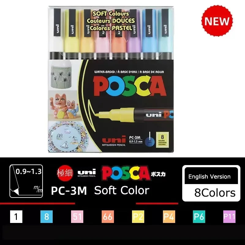 Buy The Best By Artsulli - Art is Long Life Short - Japan Uni POSCA Marker Pen Set Acrylic Graffiti Drawing Permanent Waterproof Children’s