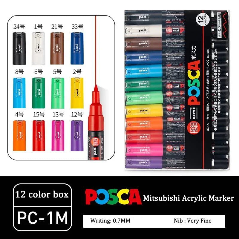 Buy The Best By Artsulli - Art is Long Life Short - Japan Uni POSCA Marker Pen Set Acrylic Graffiti Drawing Permanent Waterproof Children’s