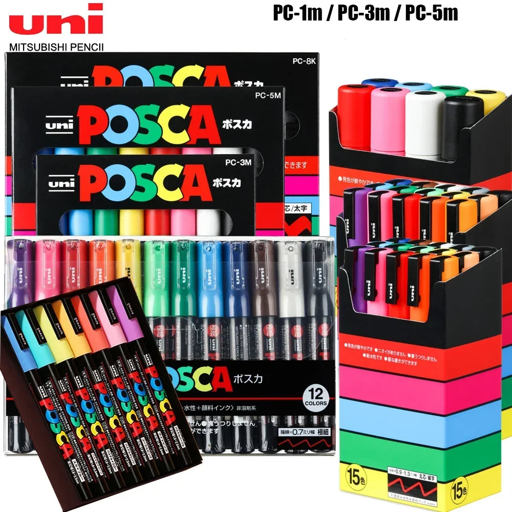 Buy The Best By Artsulli - Art is Long Life Short - Japan Uni POSCA Marker Pen Set Acrylic Graffiti Drawing Permanent Waterproof Children’s