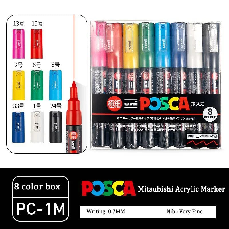 Buy The Best By Artsulli - Art is Long Life Short - Japan Uni POSCA Marker Pen Set Acrylic Graffiti Drawing Permanent Waterproof Children’s