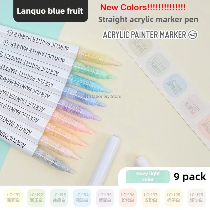 Buy The Best By Artsulli - Art is Long Life Short - Languo 207/9 Direct Liquid Acrylic Markers Brush Color Marker Pen for Rock Painting
