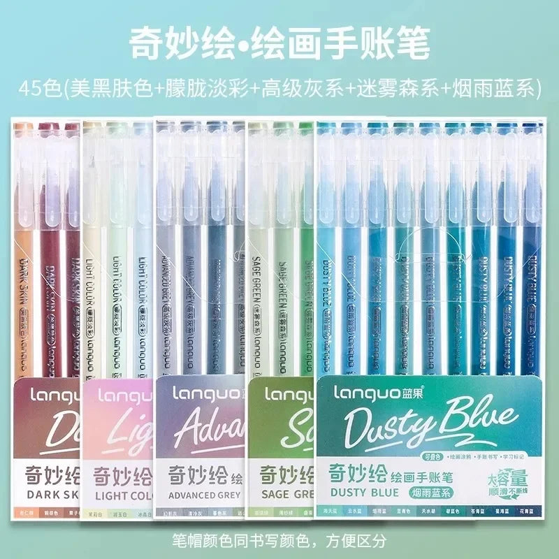 Buy The Best By Artsulli - Art is Long Life Short - LANGUO 240/9 Colors Direct Liquid Acrylic Marker Soft Brush Paint Pen For Manga