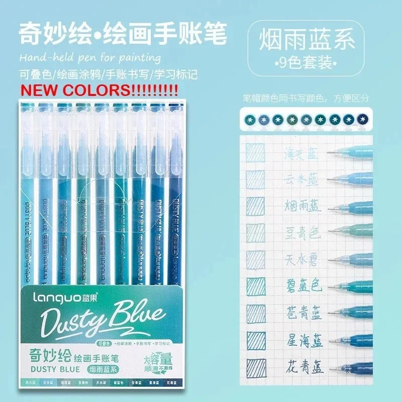 Buy The Best By Artsulli - Art is Long Life Short - LANGUO 240/9 Colors Direct Liquid Acrylic Marker Soft Brush Paint Pen For Manga