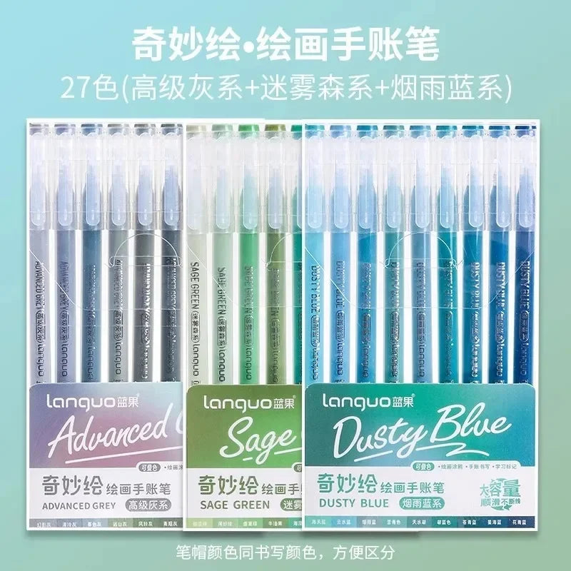 Buy The Best By Artsulli - Art is Long Life Short - LANGUO 240/9 Colors Direct Liquid Acrylic Marker Soft Brush Paint Pen For Manga