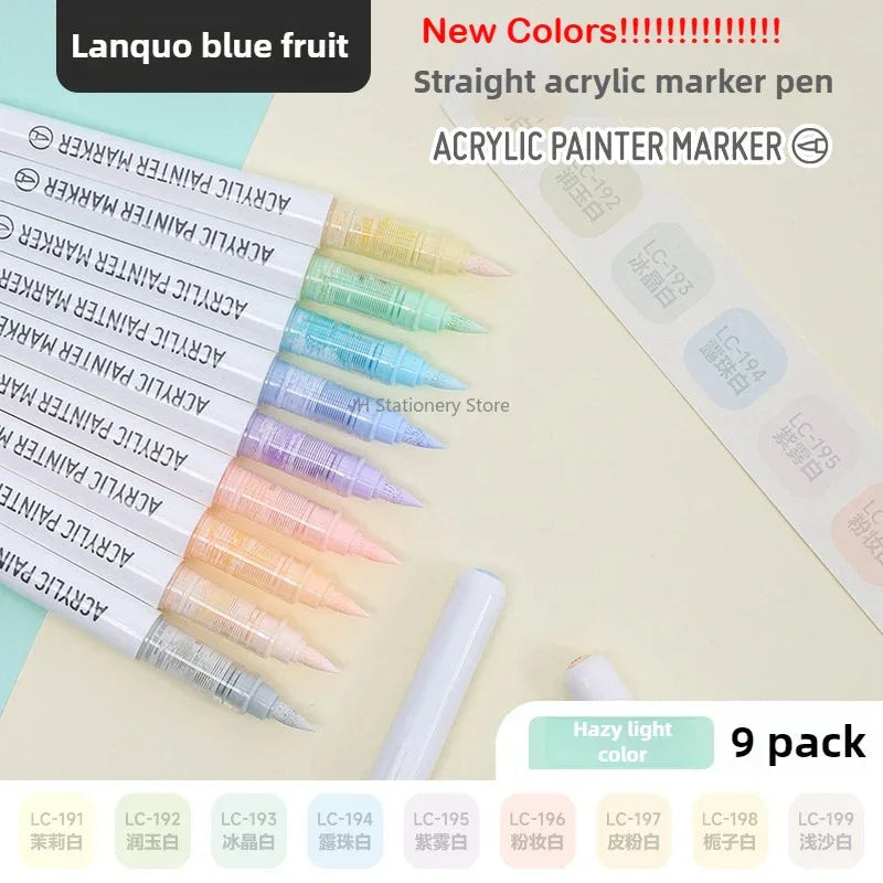 Buy The Best By Artsulli - Art is Long Life Short - LANGUO 240/9 Colors Direct Liquid Acrylic Marker Soft Brush Paint Pen For Manga