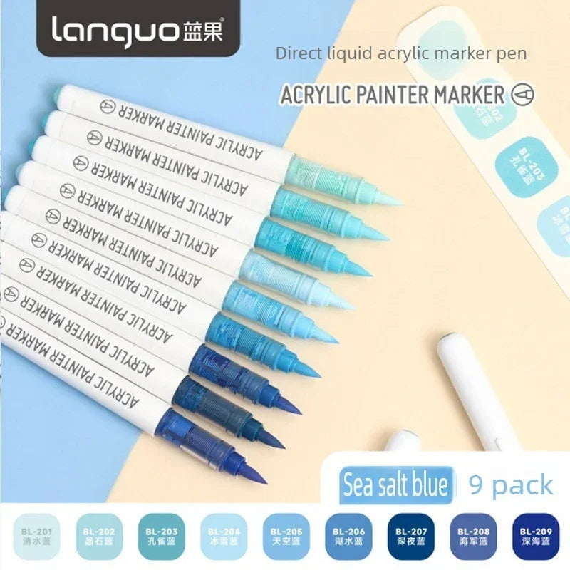 Buy The Best By Artsulli - Art is Long Life Short - LANGUO 288/9 Colors Direct Liquid Acrylic Markers Brush Marker Pen for Painting Stone