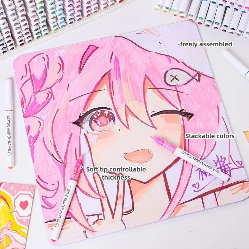 Buy The Best By Artsulli - Art is Long Life Short - LANGUO 288/9 Colors Direct Liquid Acrylic Markers Brush Marker Pen for Painting Stone