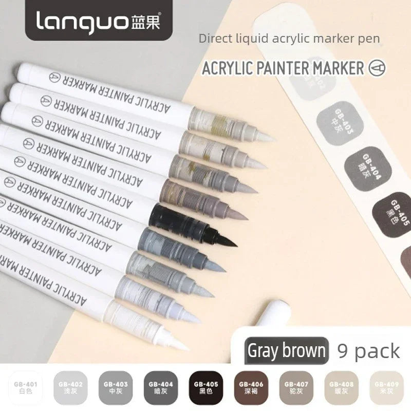 Buy The Best By Artsulli - Art is Long Life Short - LANGUO 288/9 Colors Direct Liquid Acrylic Markers Brush Marker Pen for Painting Stone