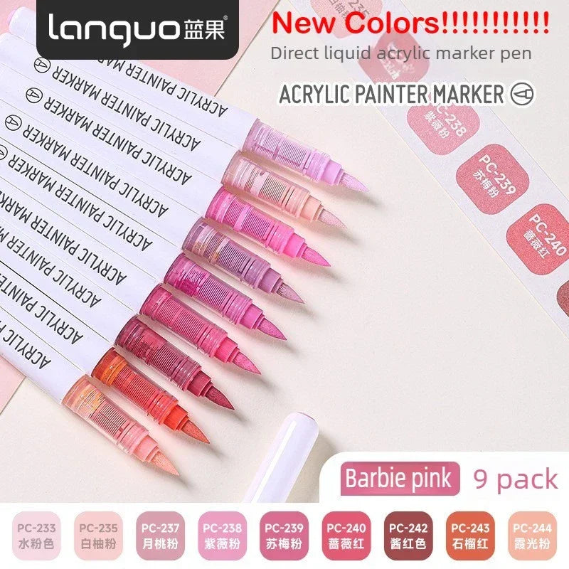 Buy The Best By Artsulli - Art is Long Life Short - LANGUO 288/9 Colors Direct Liquid Acrylic Markers Brush Marker Pen for Painting Stone